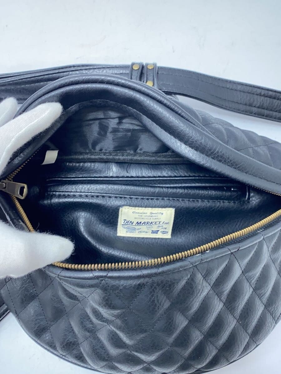 Other Brand DIN MARKET Shoulder Bag Leather Black Solid 6