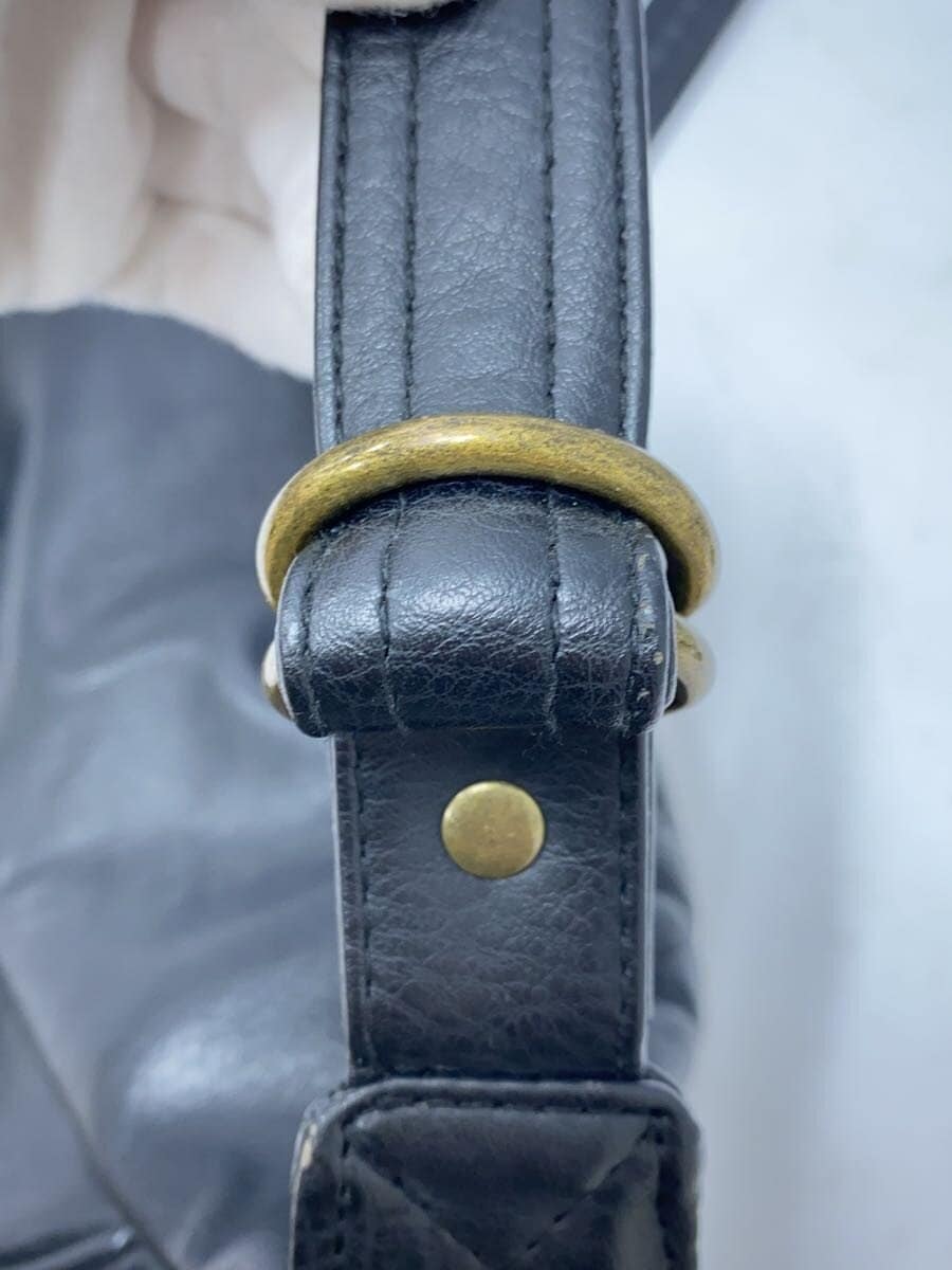 Other Brand DIN MARKET Shoulder Bag Leather Black Solid 7