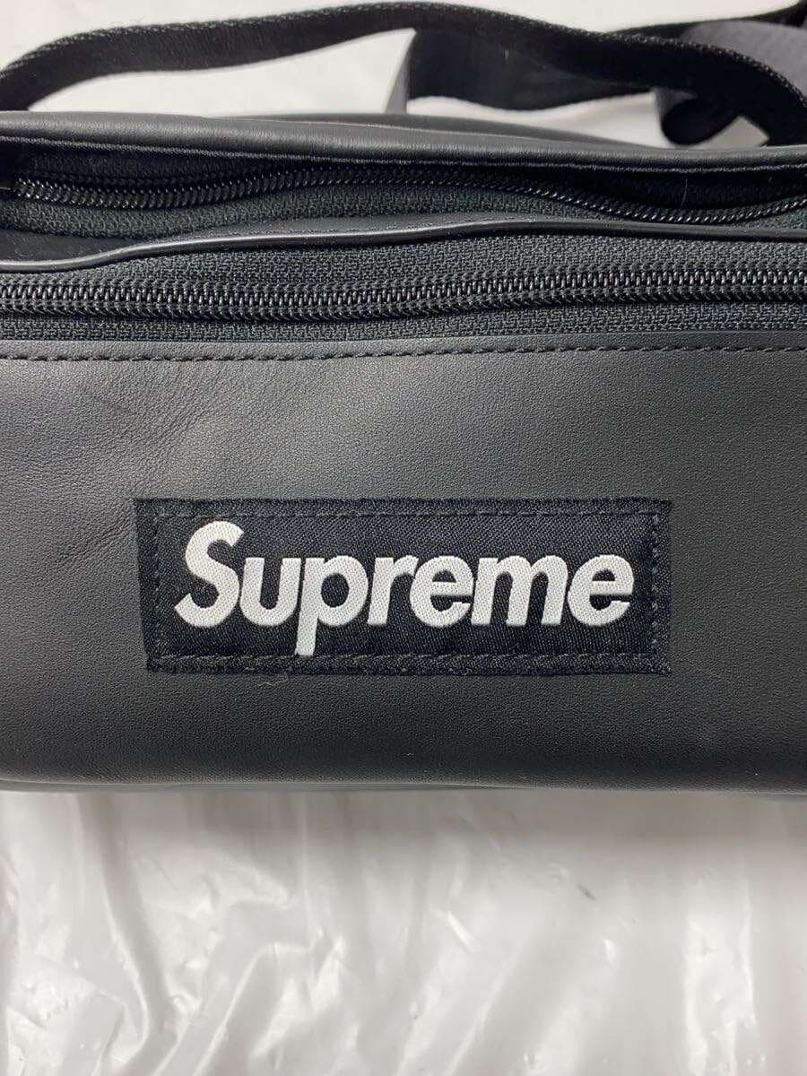 Supreme Waist Bag 23AW Leather Waist Bag Leather Black Solid Color 5