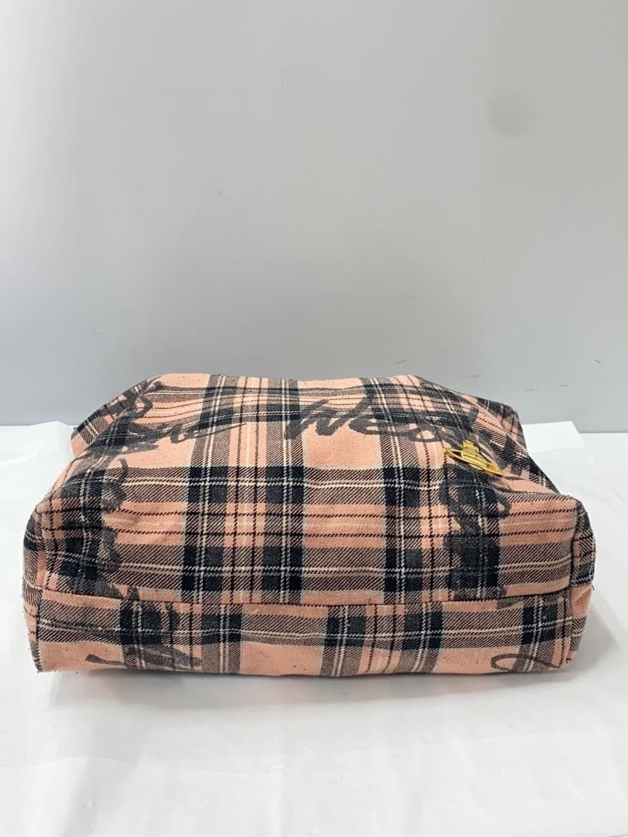 Vivienne Westwood Tote Bag Cotton PNK Check 4