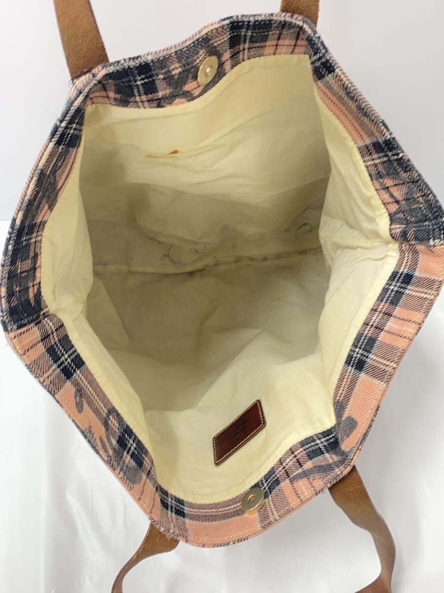 Vivienne Westwood Tote Bag Cotton PNK Check 6