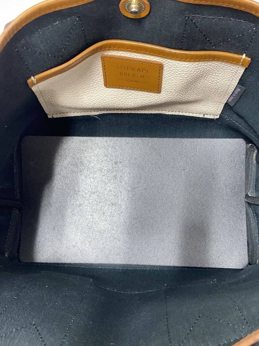 Breath TOPKAPI Scotch Grain Mini Tote Bag Leather BEG Solid 6