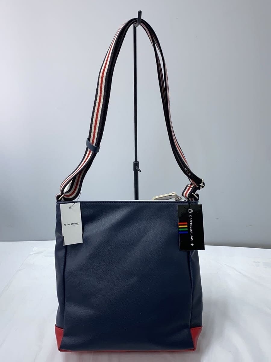 CASTELBAJAC shoulder bag leather NVY navy plain 059114 3