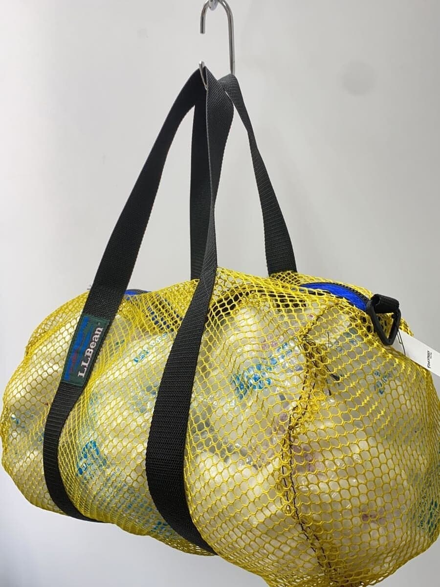 L.L.Bean 80s-90s Mesh Tote Bag Polyester Yellow Plain 2