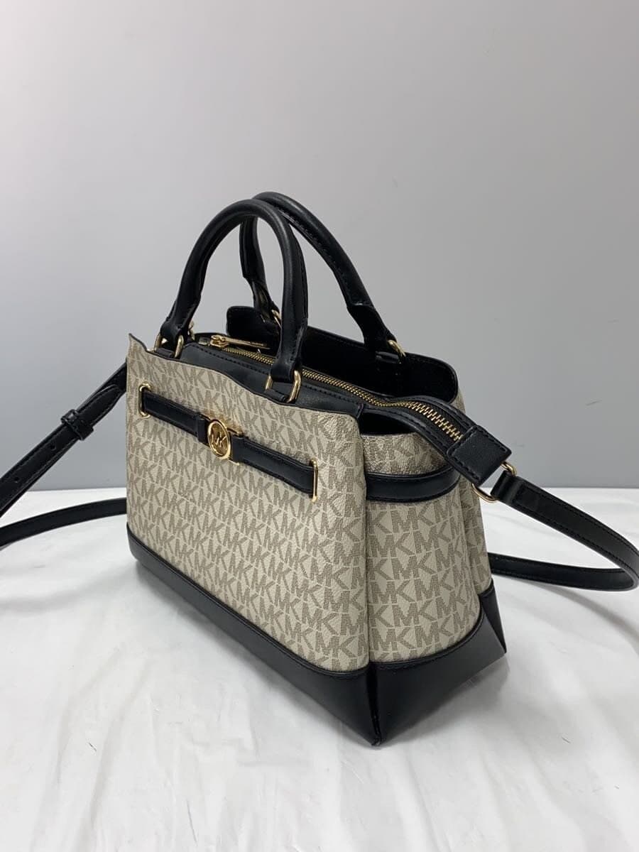 MICHAEL KORS Belted Satchel Small Handbag Leather Beige 35F4G6RS1B 2