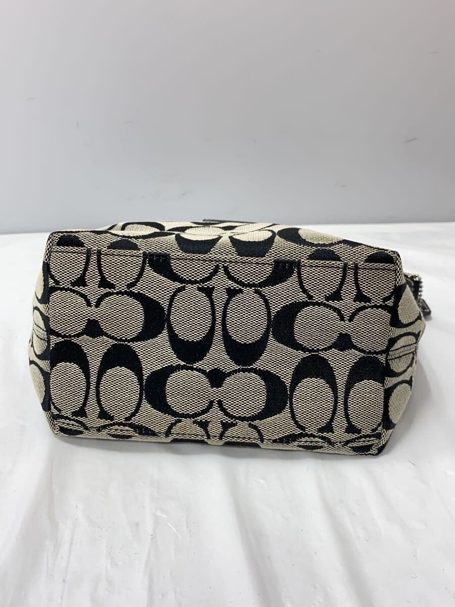 COACH handbag canvas beige all-over pattern 4