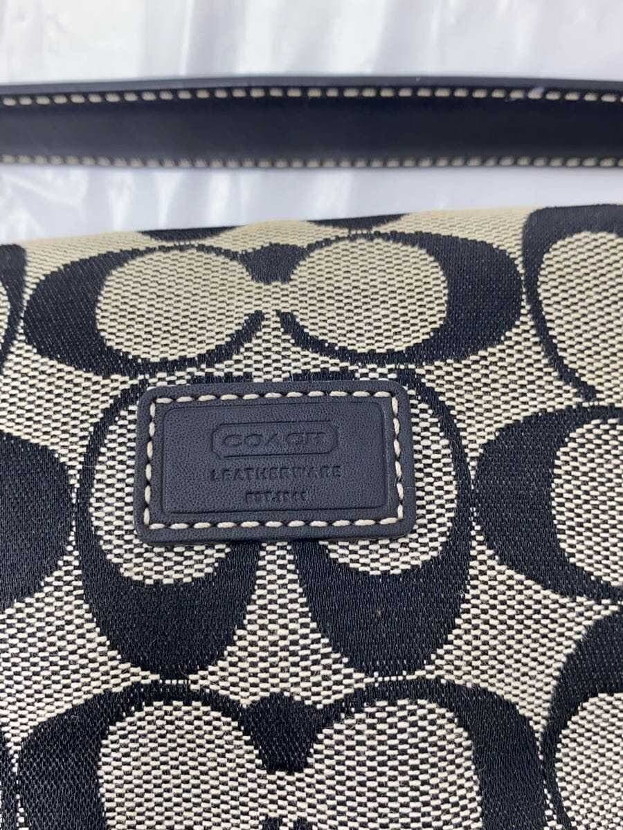 COACH handbag canvas beige all-over pattern 5