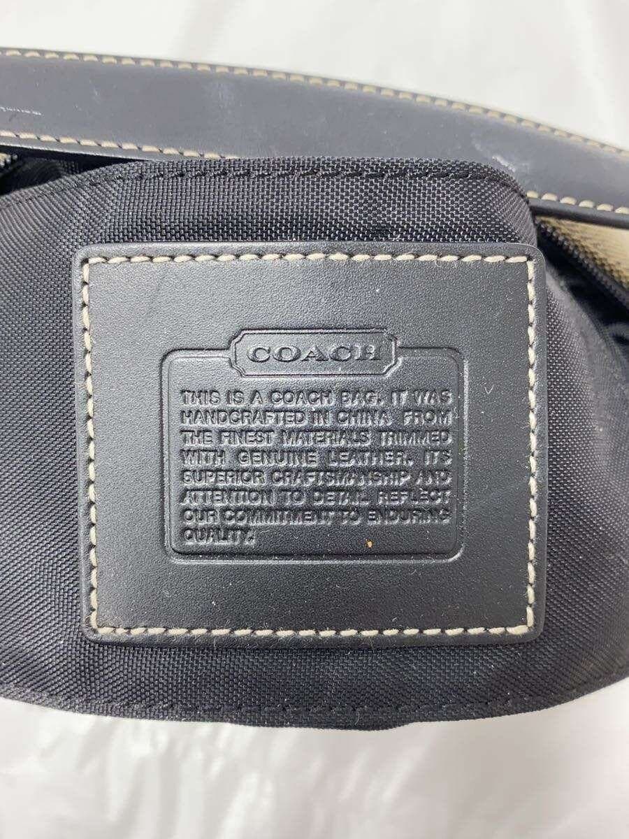 COACH handbag canvas beige all-over pattern 6