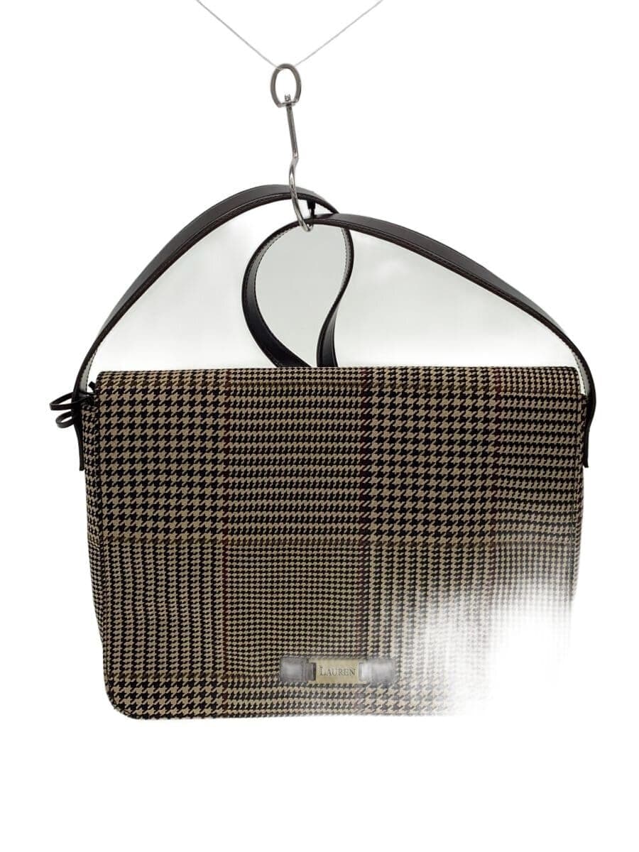LAUREN RALPH LAUREN Shoulder Bag Canvas Multicolor Houndstooth