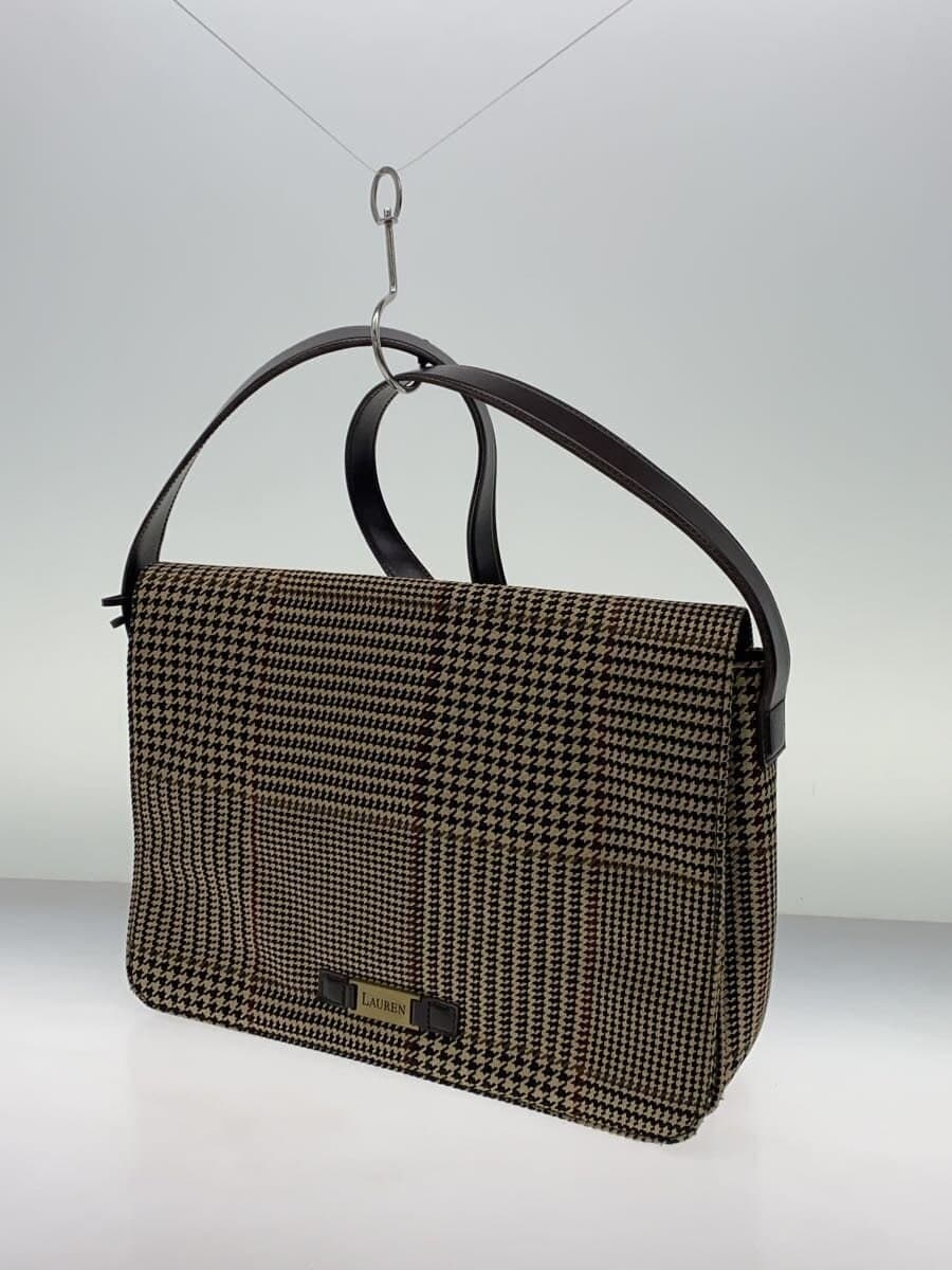 LAUREN RALPH LAUREN Shoulder Bag Canvas Multicolor Houndstooth 2