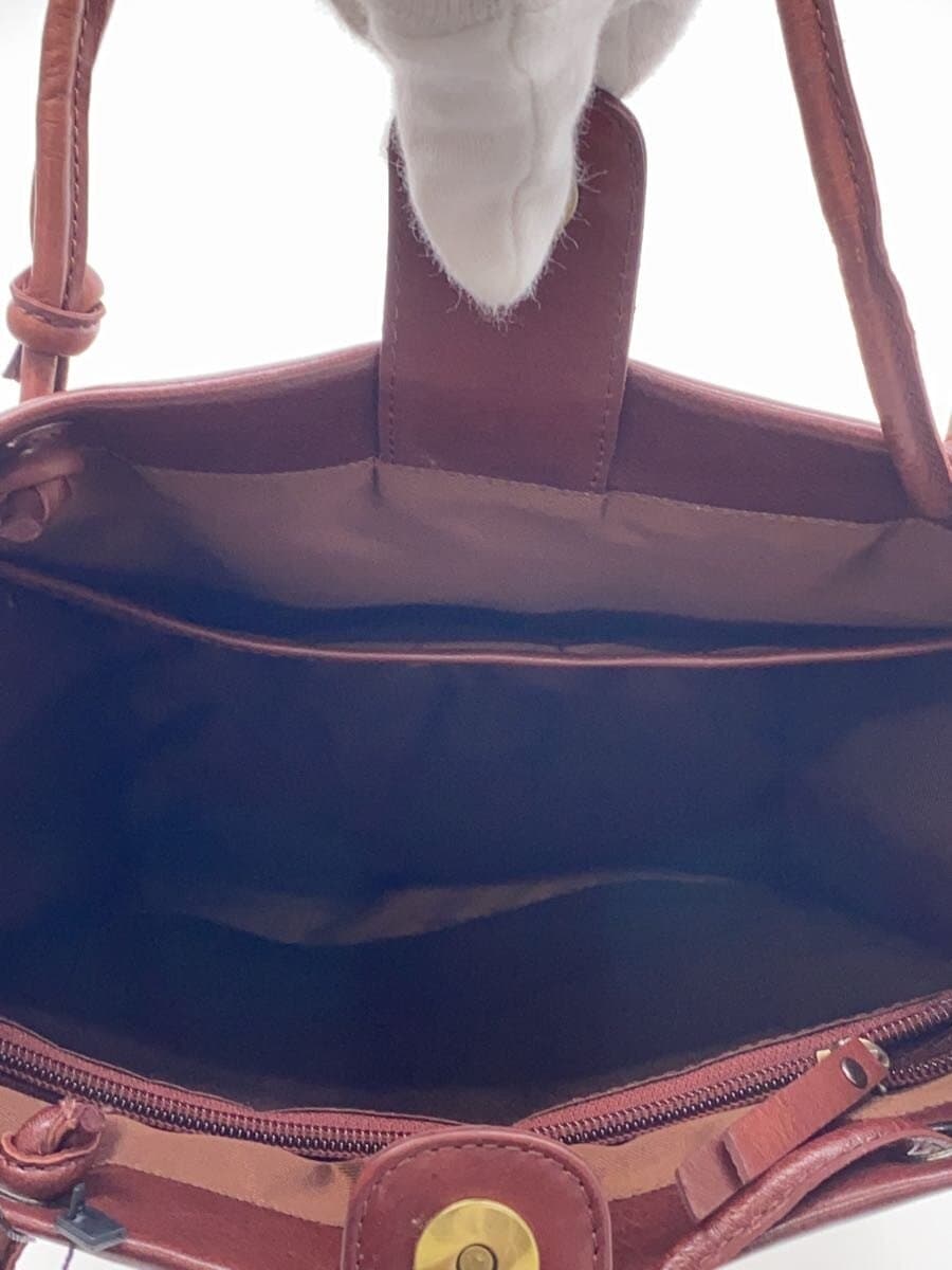 Hallelujah Tote Bag Leather BRW Solid Color 6