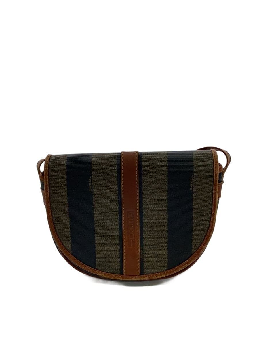 FENDI Pecan Pattern Shoulder Bag Leather KHK