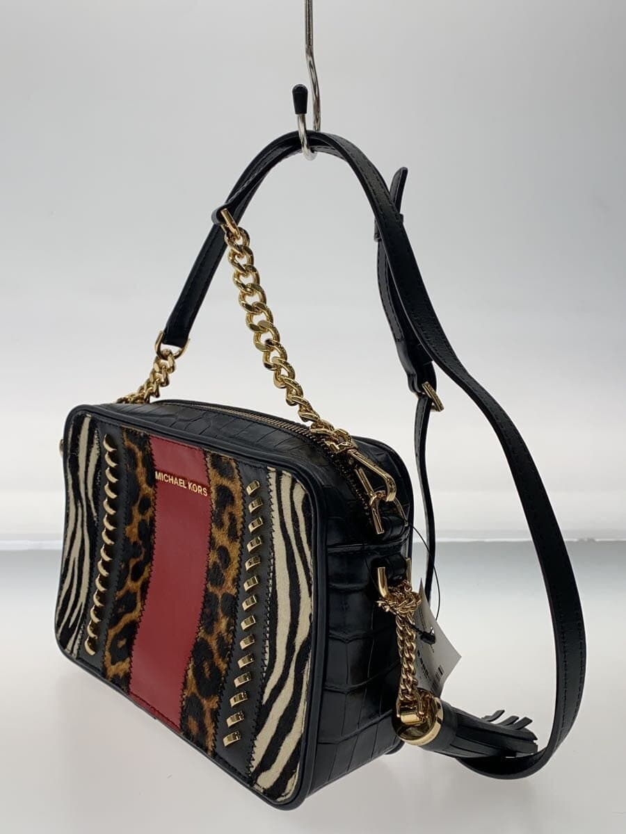 MICHAEL KORS Shoulder Bag BLK Animal 32F9GJ6M6L Pony Hair Embossed Square Shoulder Bag 2