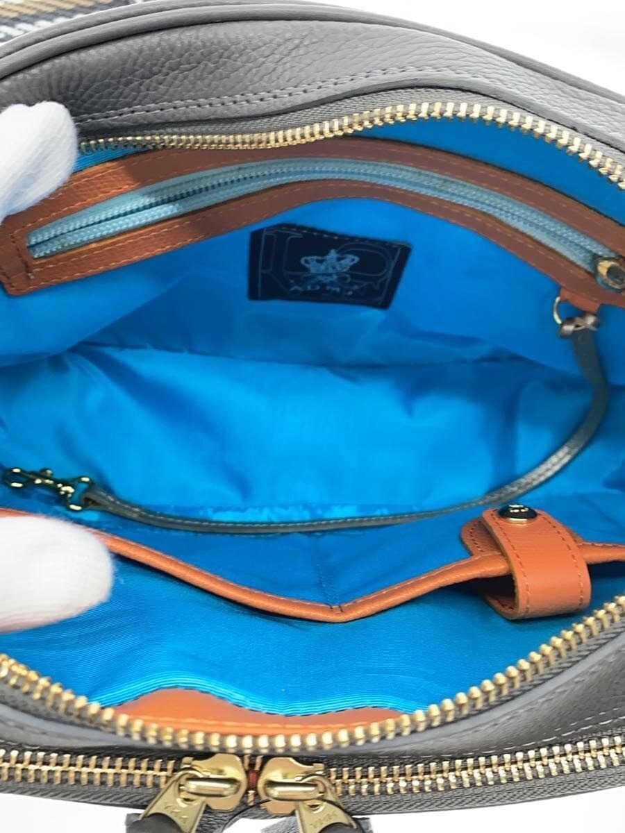 A.D.M.J. Square Shoulder Bag Leather GRY 6