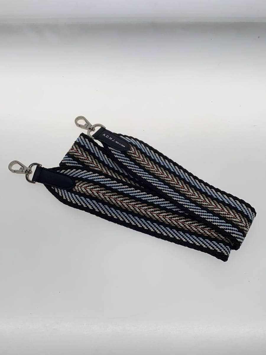 A.D.M.J.2-Way Shrunken Embossed Handbag Leather BLK Solid 7