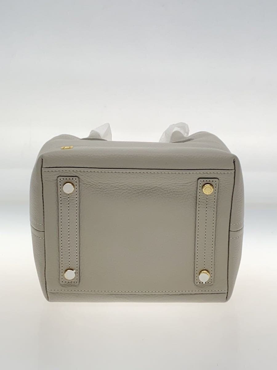 A.D.M.J. Cube Mini Handbag Leather BEG Solid 4