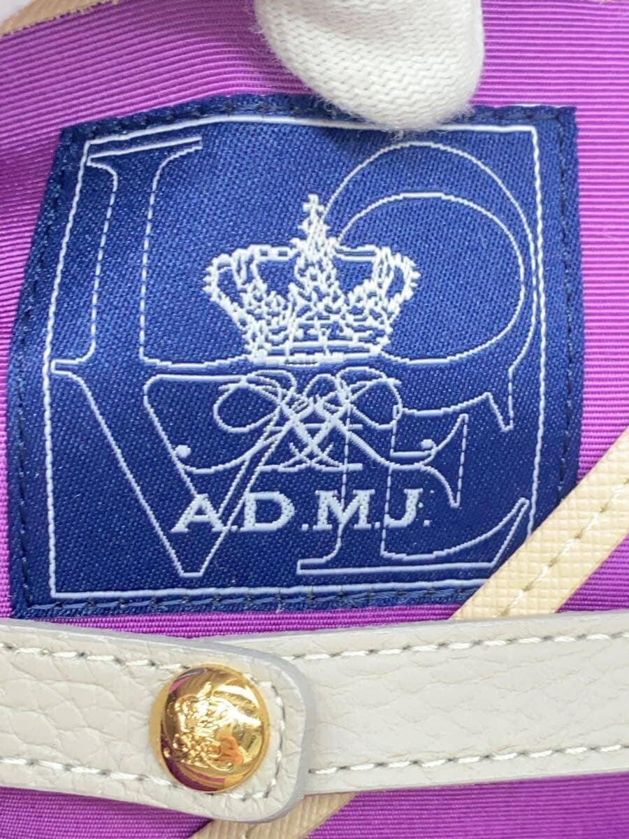 A.D.M.J. Cube Mini Handbag Leather BEG Solid 5