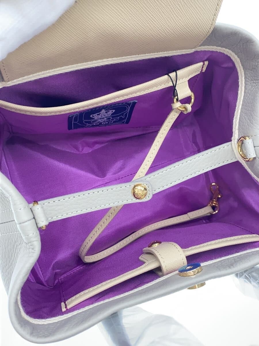 A.D.M.J. Cube Mini Handbag Leather BEG Solid 6