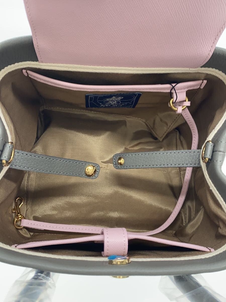 A.D.M.J. Cube Mini Handbag Leather GRY Solid 6