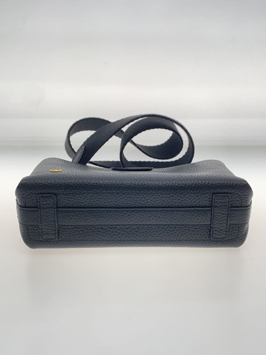 A.D.M.J. Bottom Accent Shoulder Bag Leather BLK Solid 4