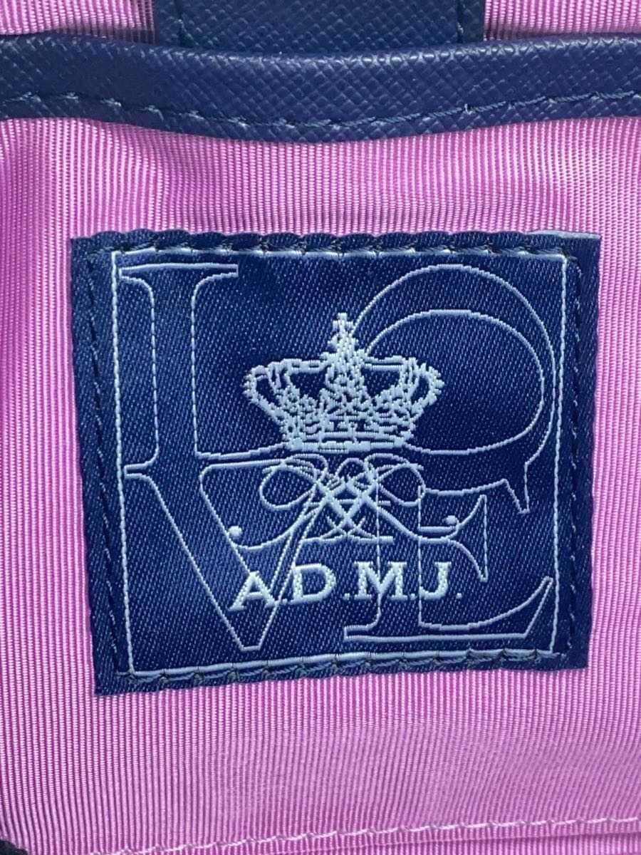 A.D.M.J. Bottom Accent Shoulder Bag Leather BLK Solid 5