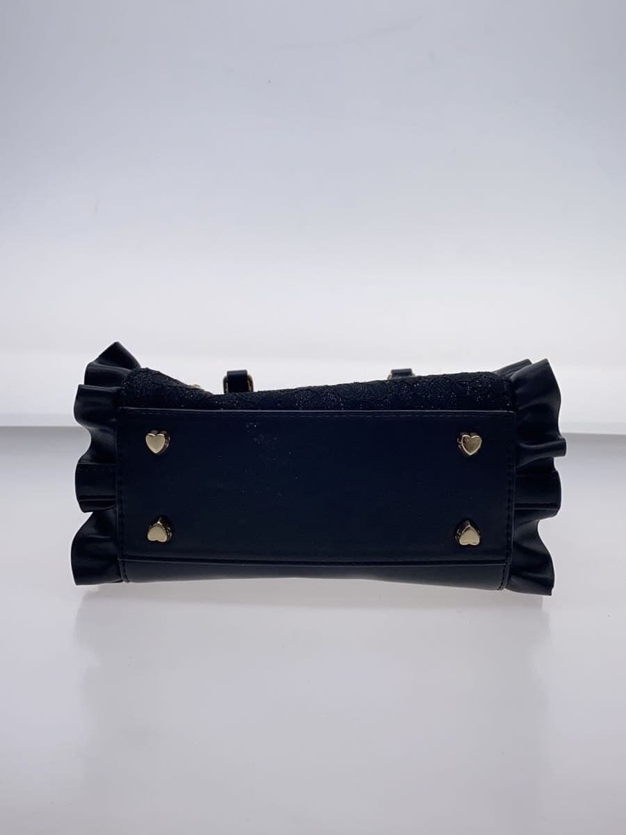 Samantha Vega Side-Lace-Up Ribbon Embellished Handbag Leather Black 4