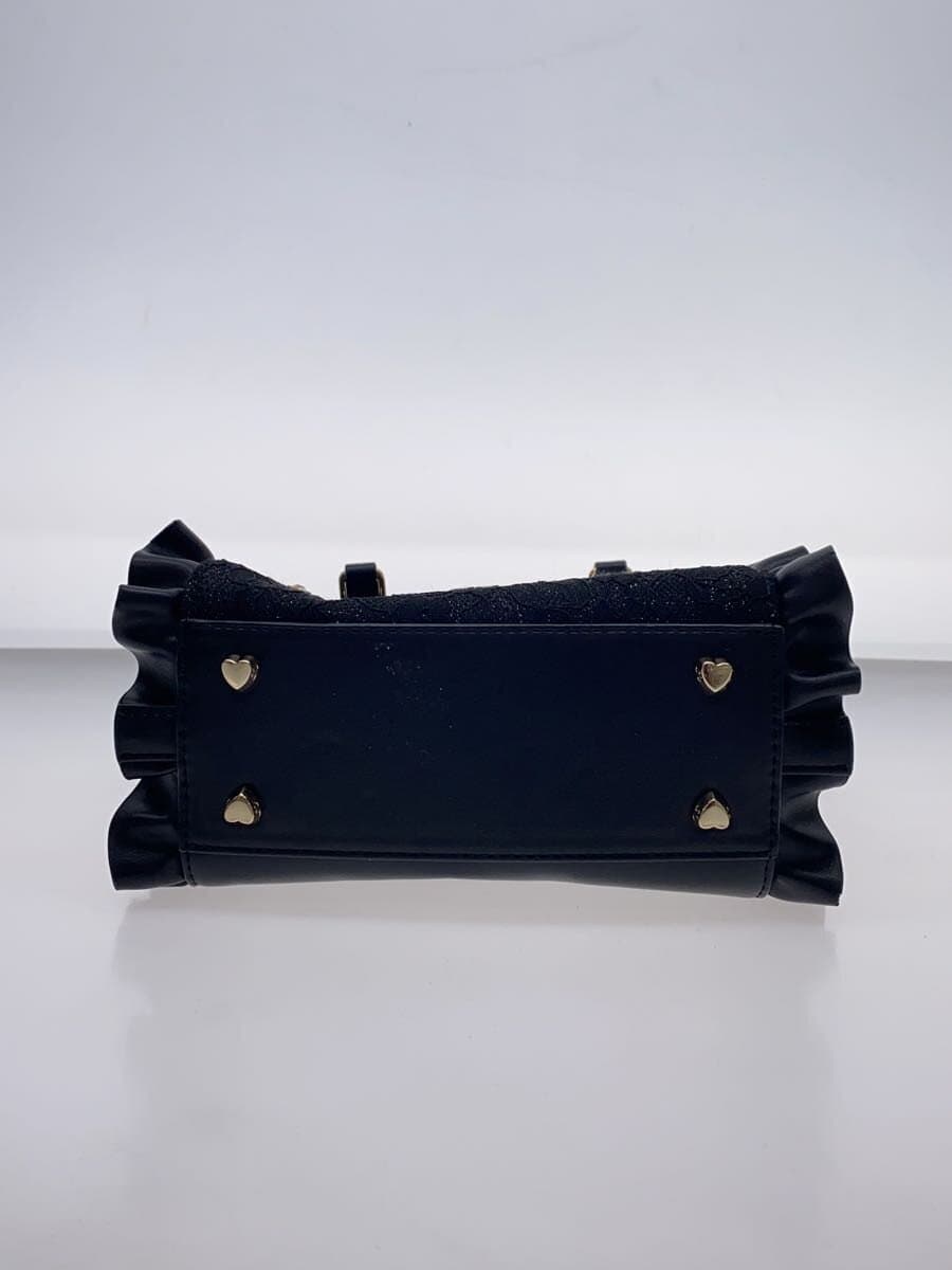 Samantha Vega Side-Lace-Up Ribbon Embellished Handbag Leather Black 4