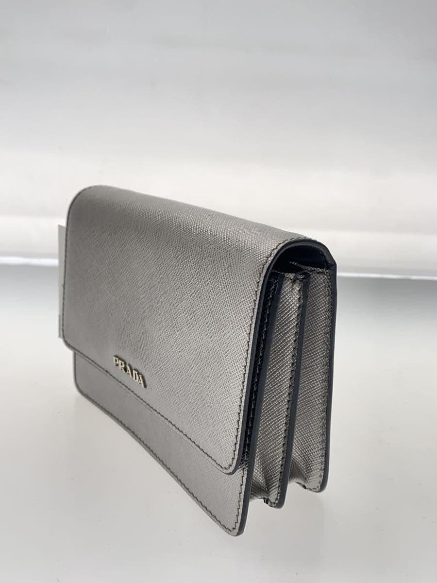 PRADA Shoulder Wallet Shoulder Bag Leather SLV 2