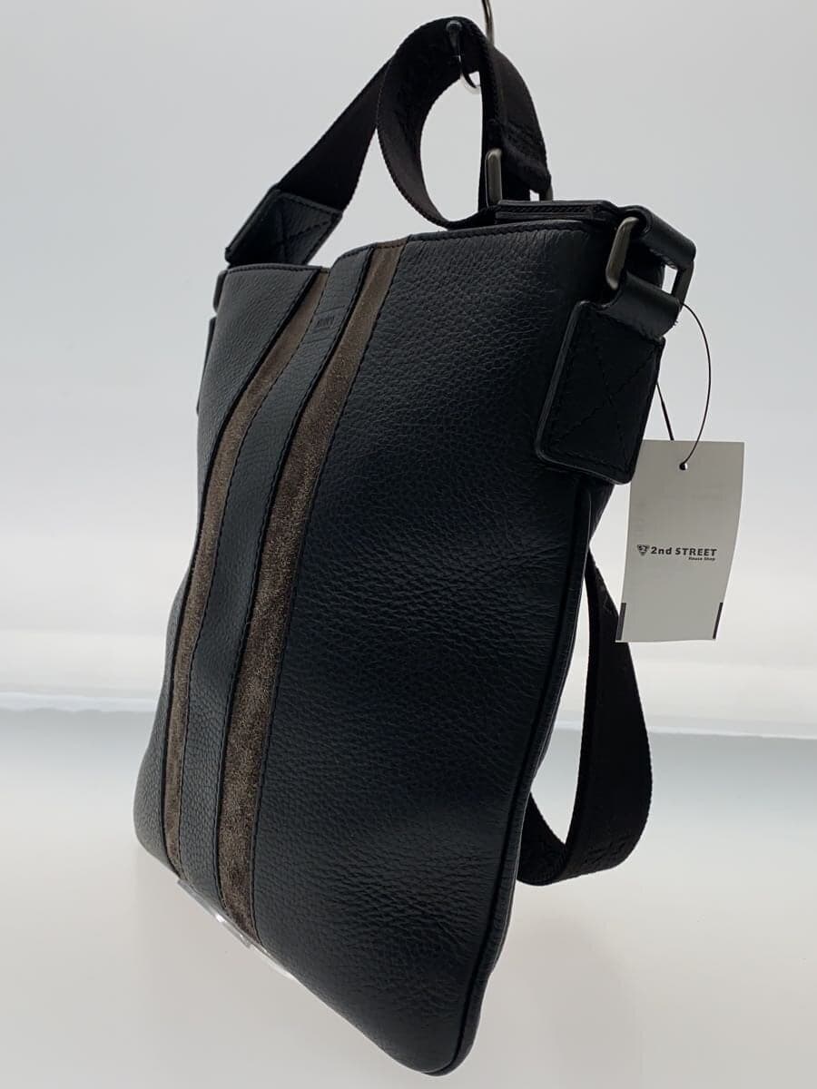 ARMANI COLLEZIONI Shoulder Bag Leather BLK Solid YH219 Inner Pocket 2