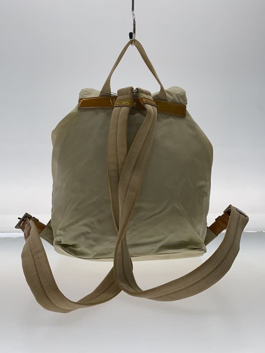 PRADA Triangle Logo Backpack Nylon CRM Solid 3