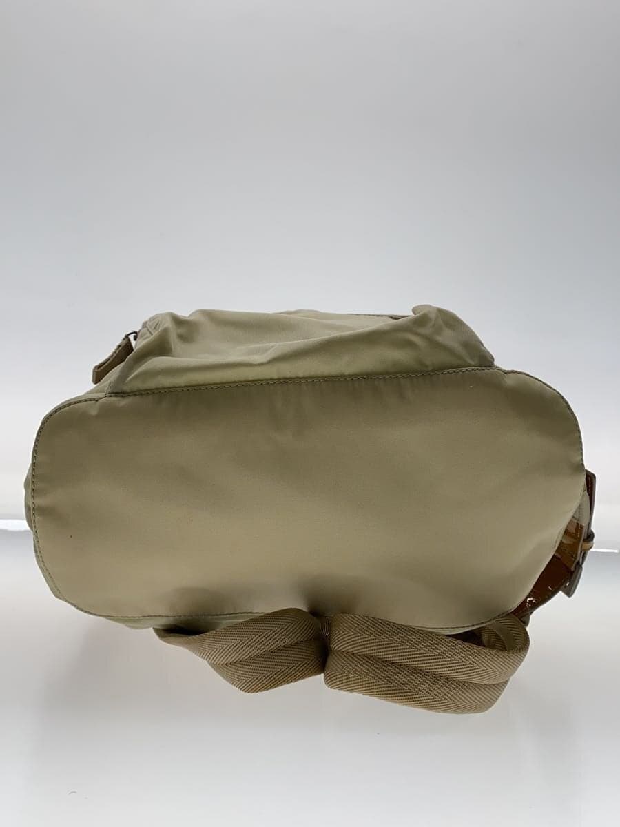 PRADA Triangle Logo Backpack Nylon CRM Solid 4