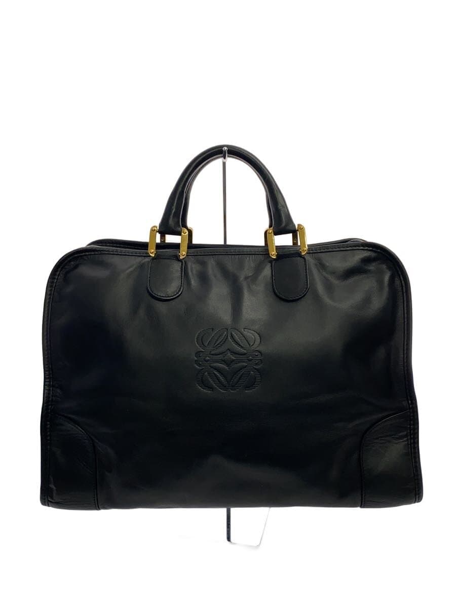 LOEWE Anagram Mini Boston Bag Leather BLK Solid