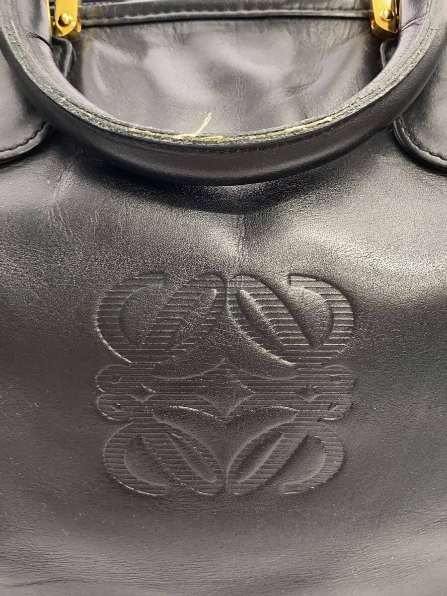 LOEWE Anagram Mini Boston Bag Leather BLK Solid 5