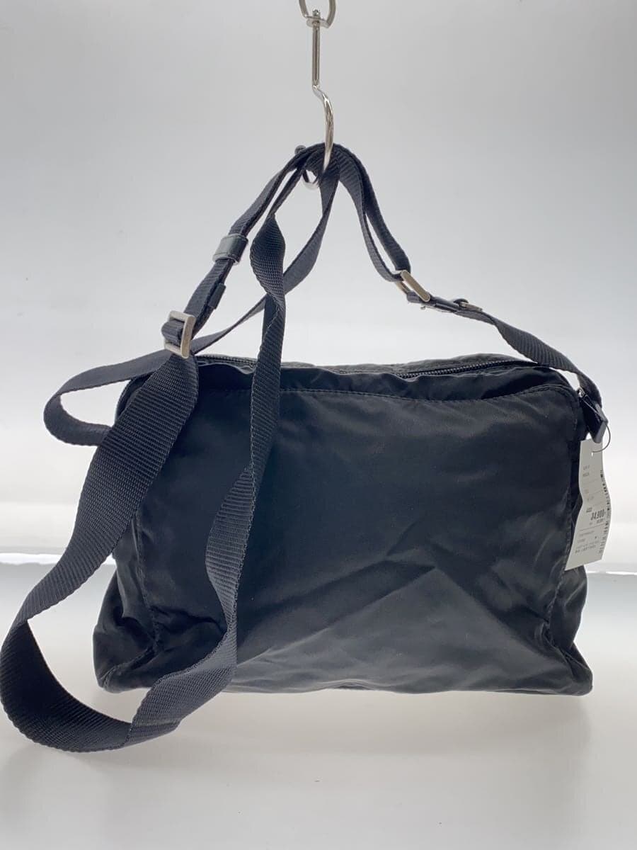 PRADA Shoulder Bag Nylon BLK Solid Triangle Logo 3