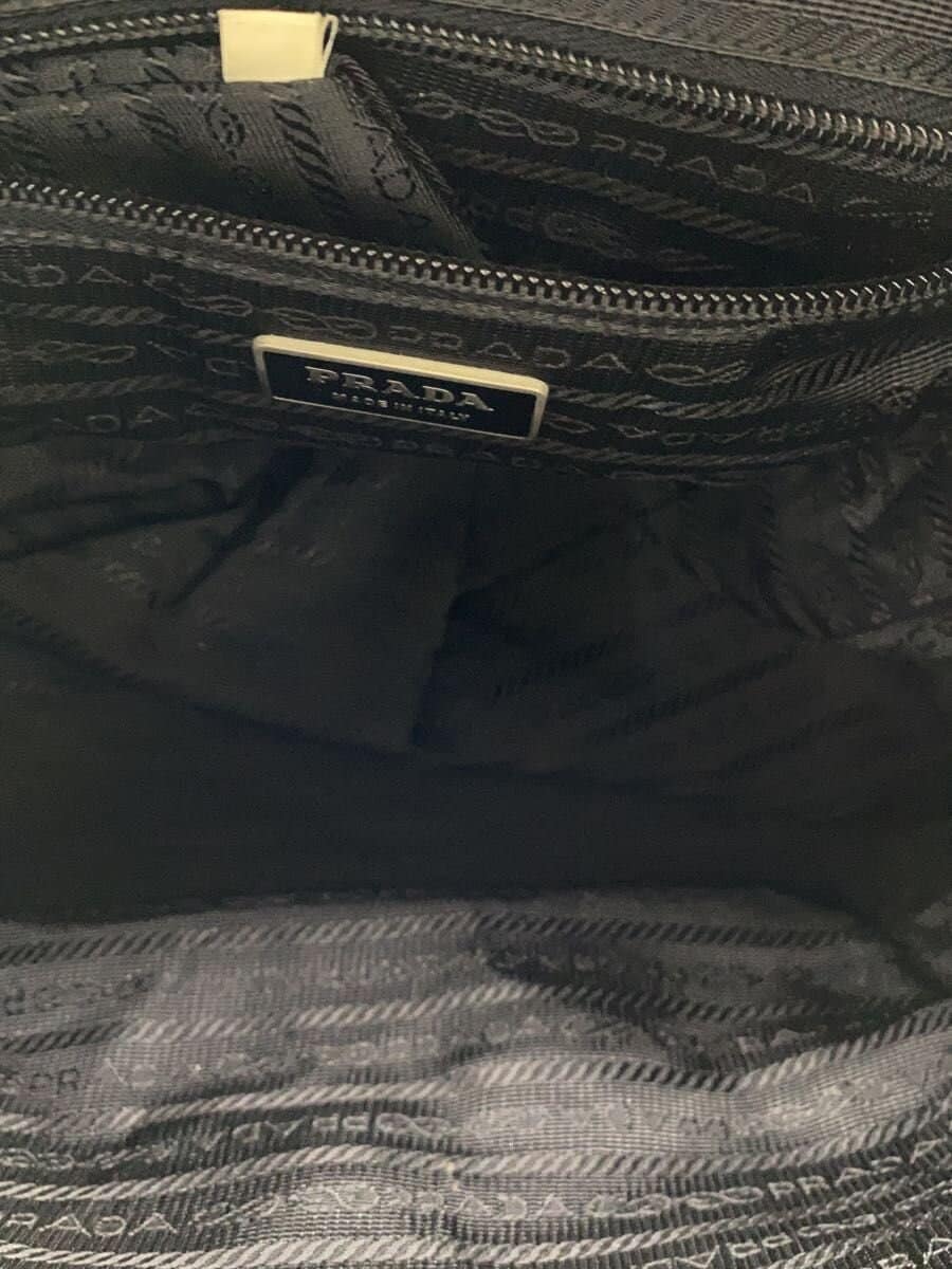 PRADA Shoulder Bag Nylon BLK Solid Triangle Logo 6