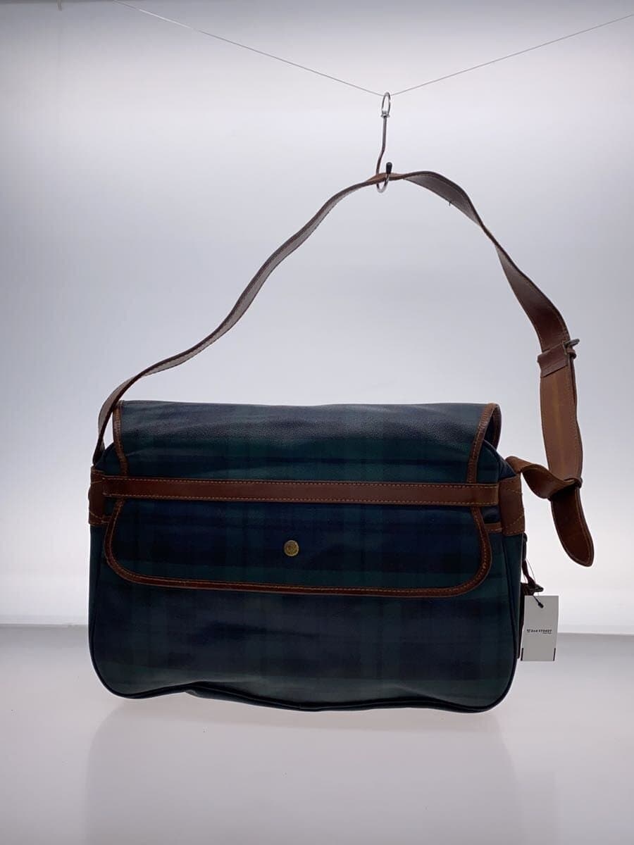 POLO RALPH LAUREN Shoulder Bag Leather GRN Check Black Watch 3
