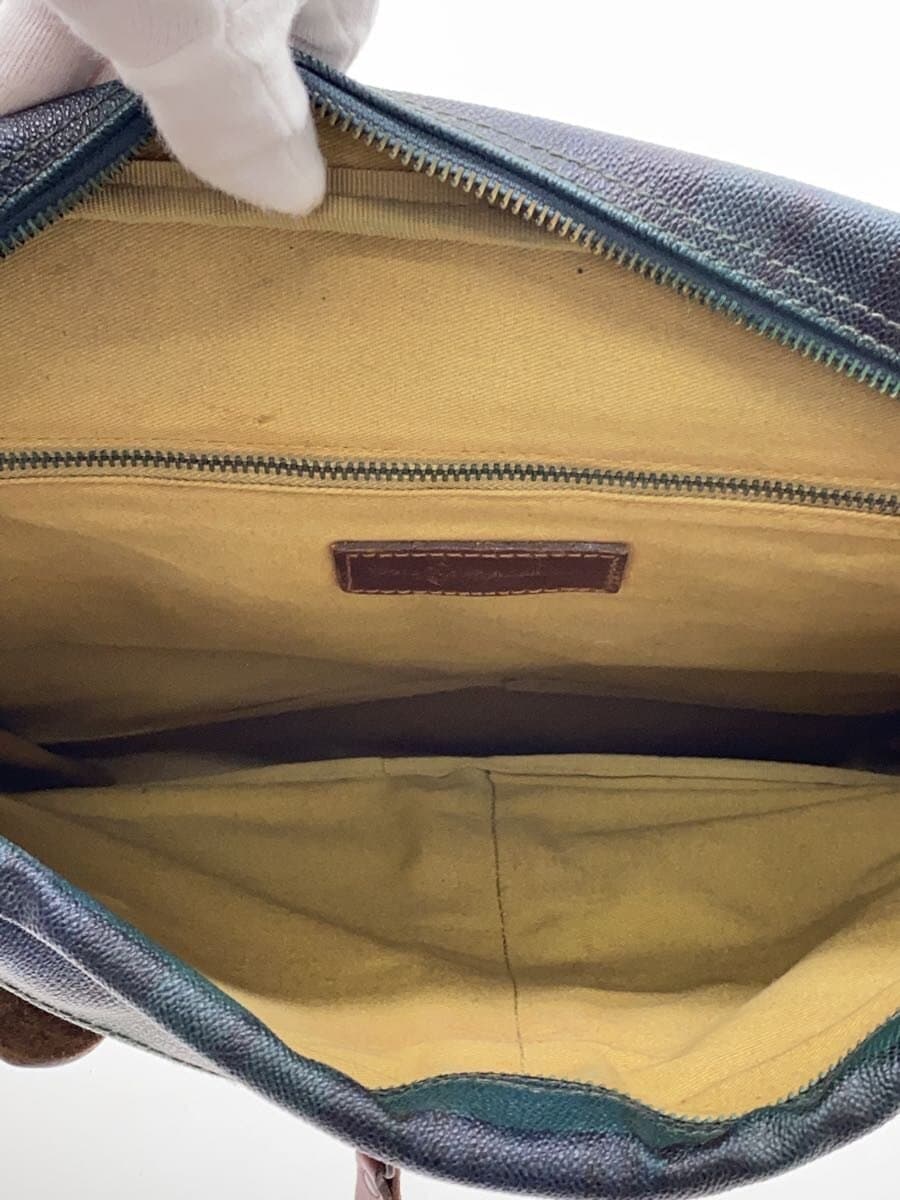 POLO RALPH LAUREN Shoulder Bag Leather GRN Check Black Watch 6