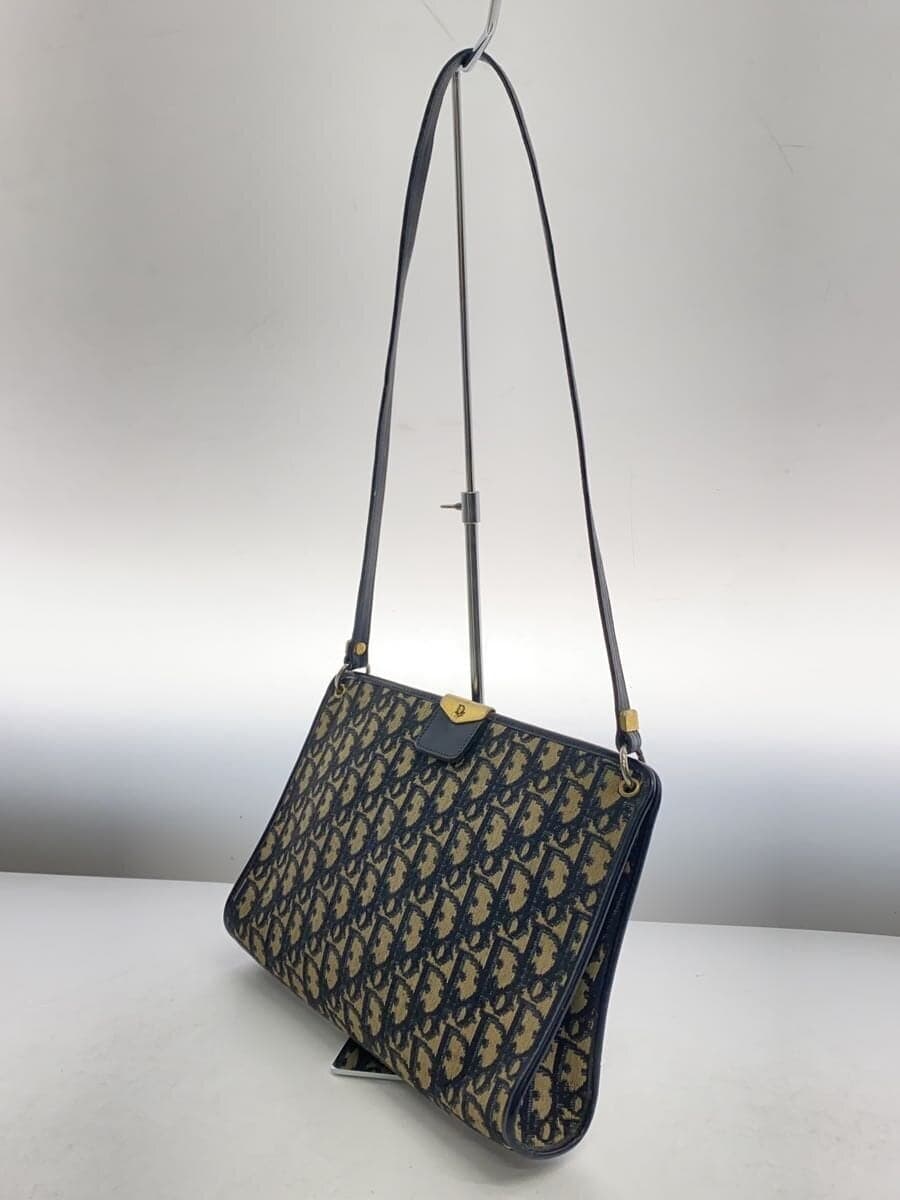 Christian Dior shoulder bag canvas navy all-over pattern trotter 2