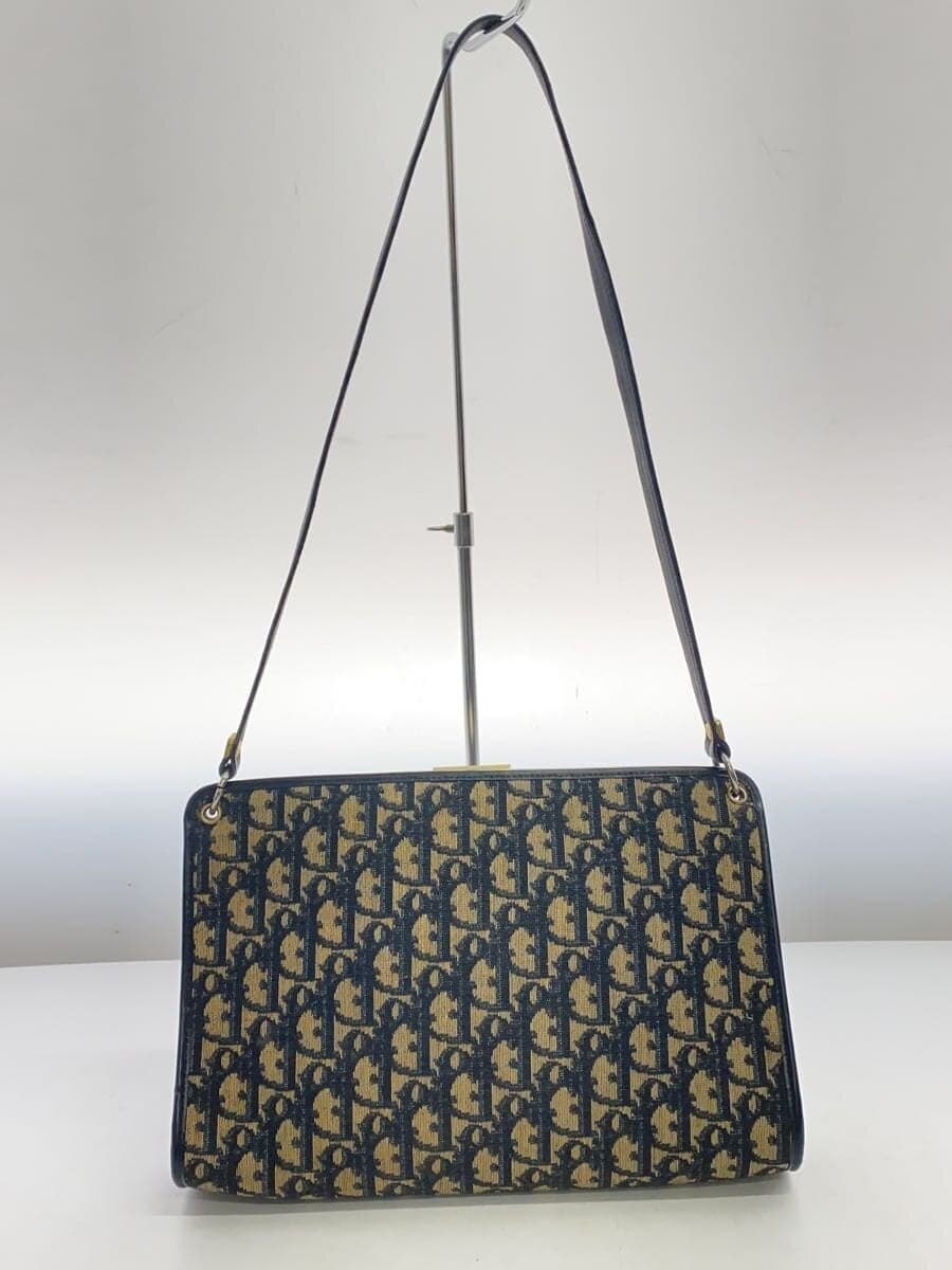 Christian Dior shoulder bag canvas navy all-over pattern trotter 3