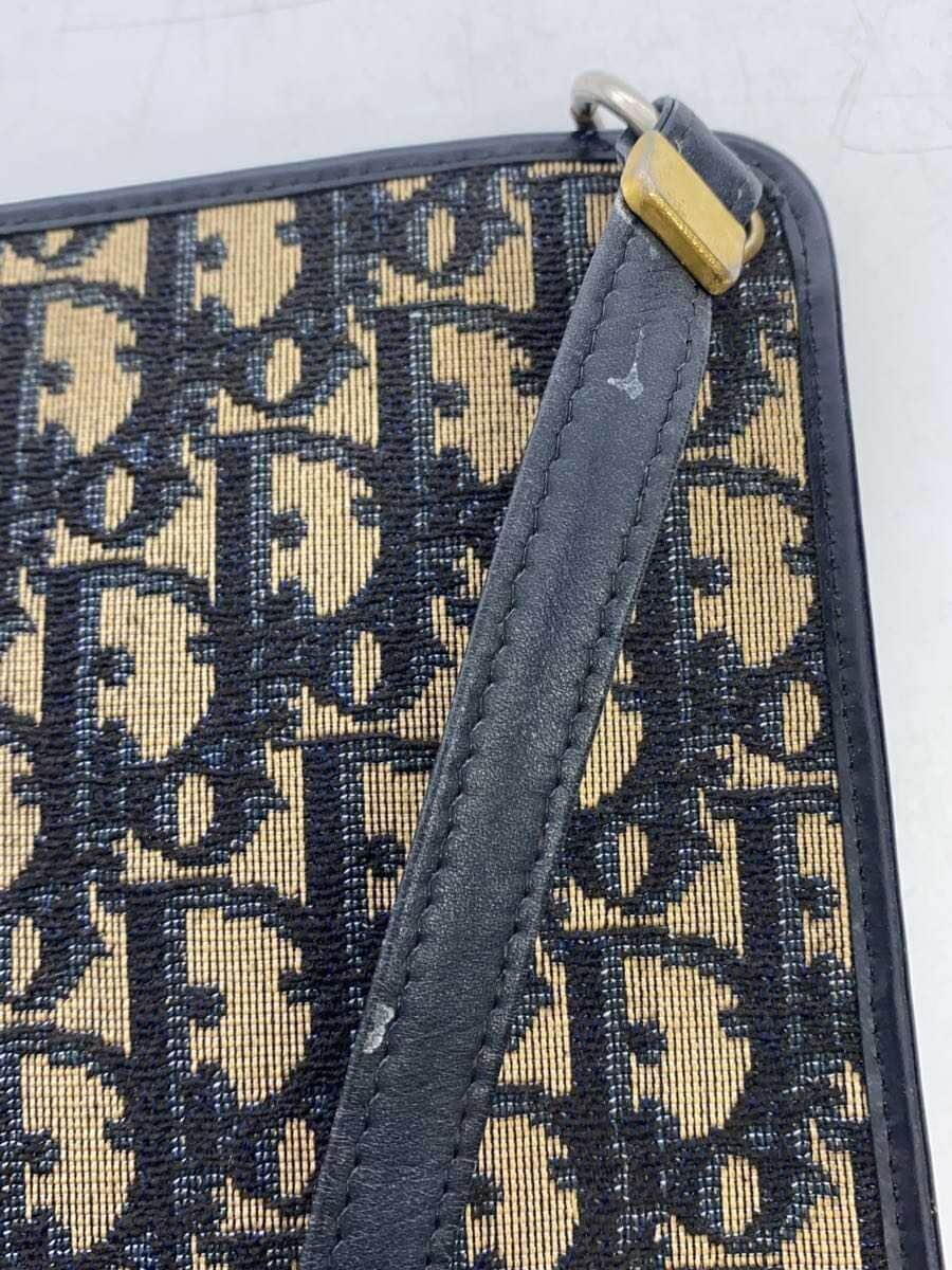 Christian Dior shoulder bag canvas navy all-over pattern trotter 9