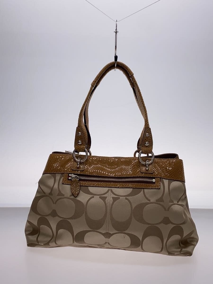 COACH Tote Bag_Penelope_Signature_Beige Leather PVC BRW F16190 3