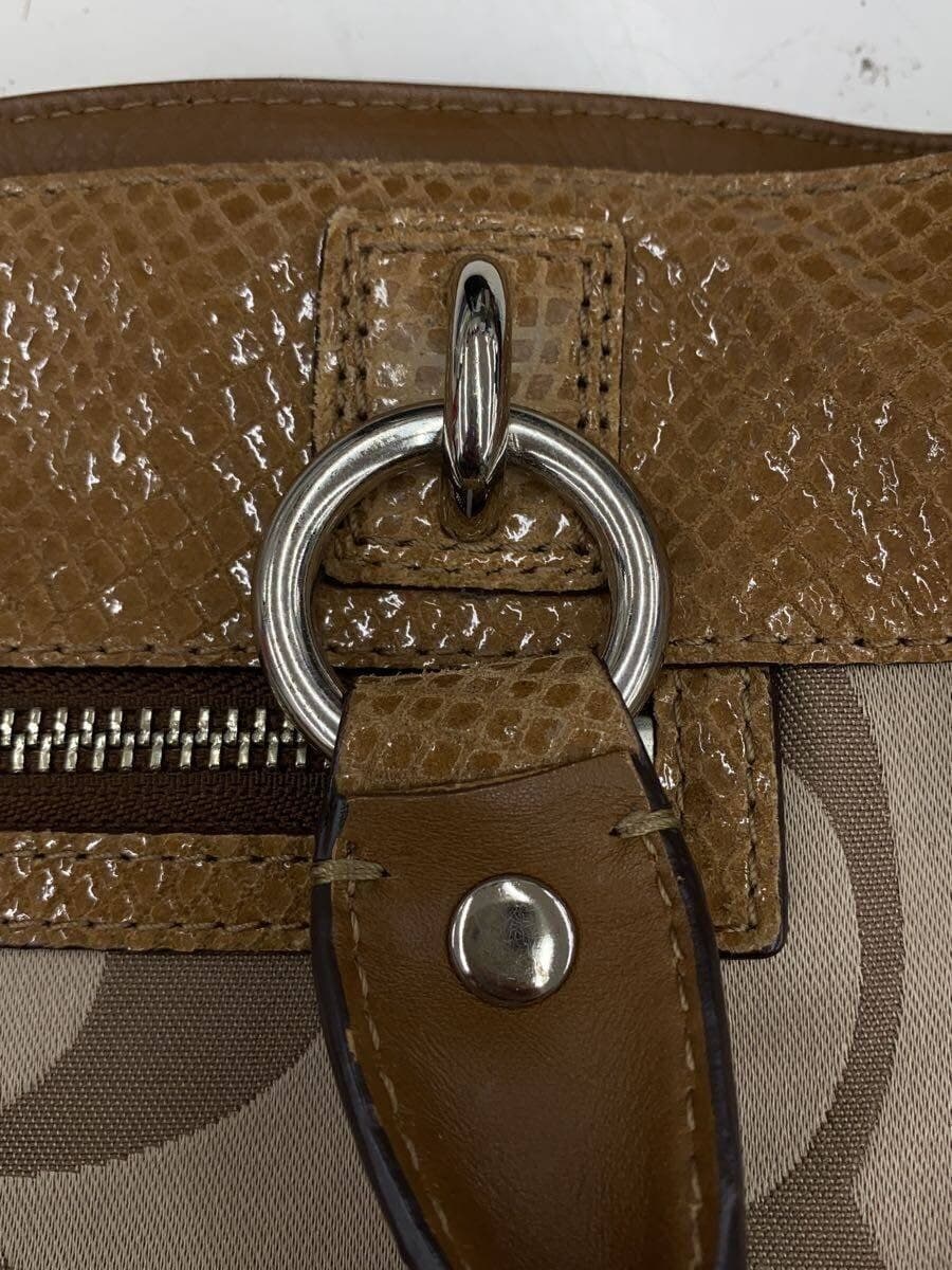 COACH Tote Bag_Penelope_Signature_Beige Leather PVC BRW F16190 7