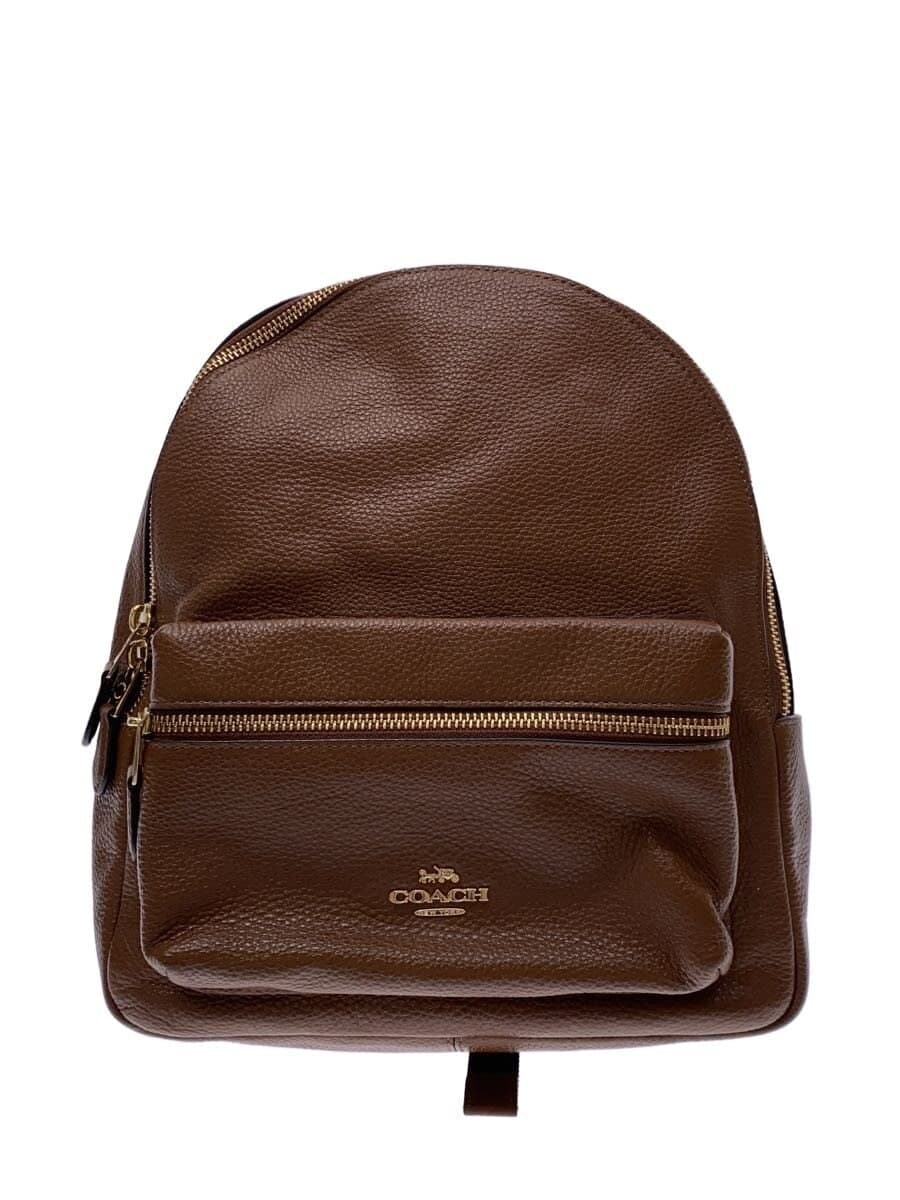 COACH Charlie Pebbled Leather Medium Backpack Leather CML F30550