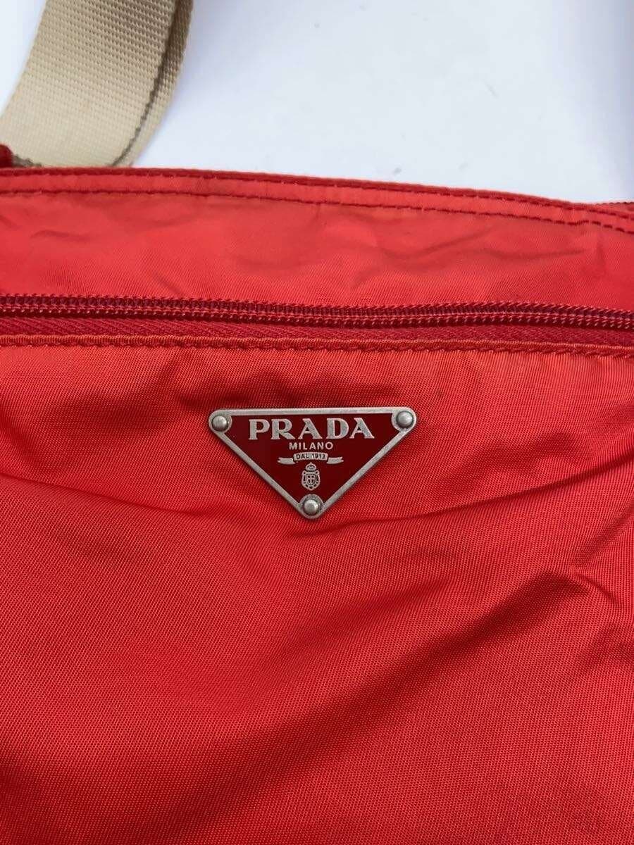 PRADA Shoulder Bag Nylon RED Solid 5
