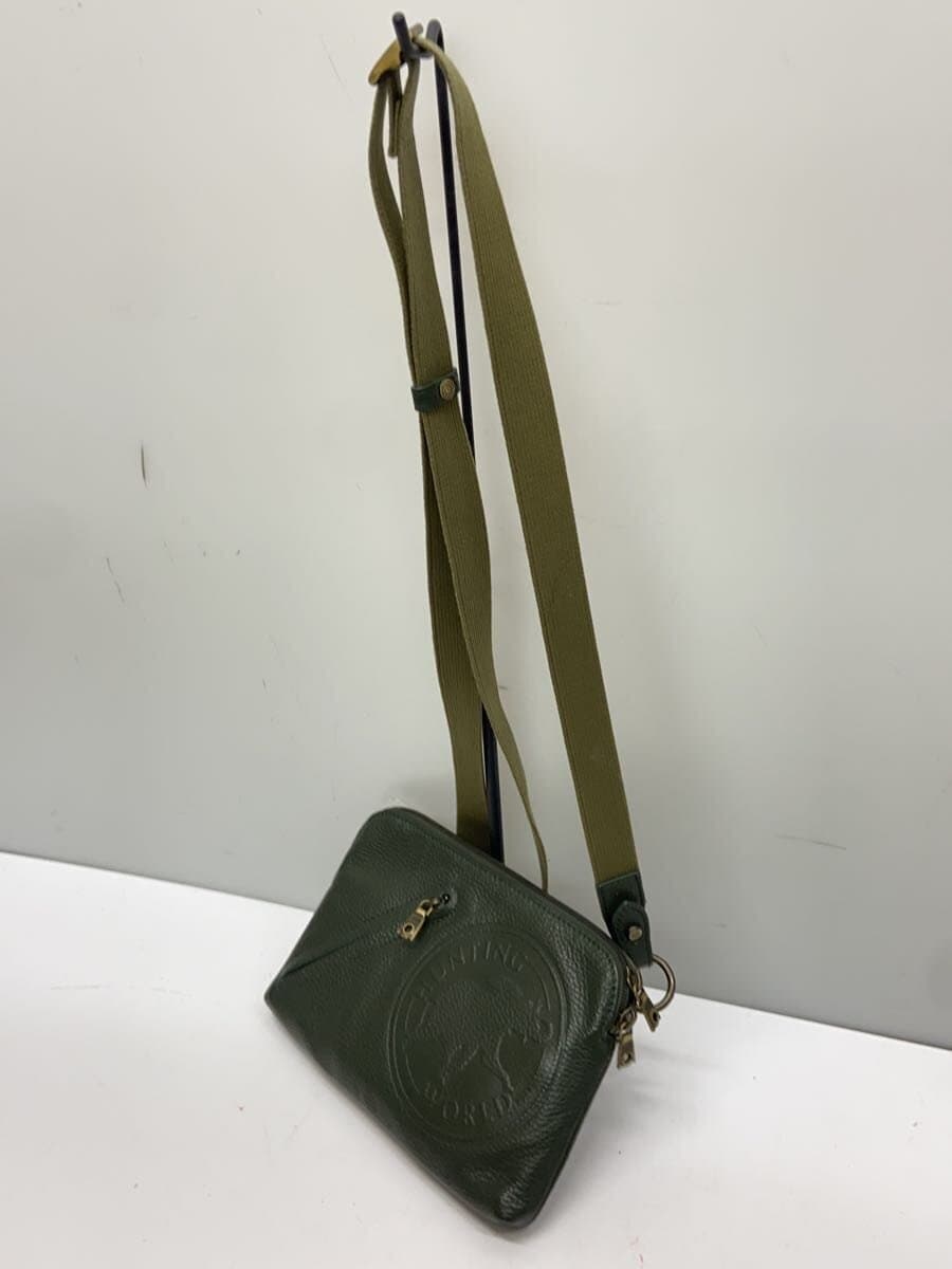 HUNTING WORLD Shoulder Bag Leather KHK 2