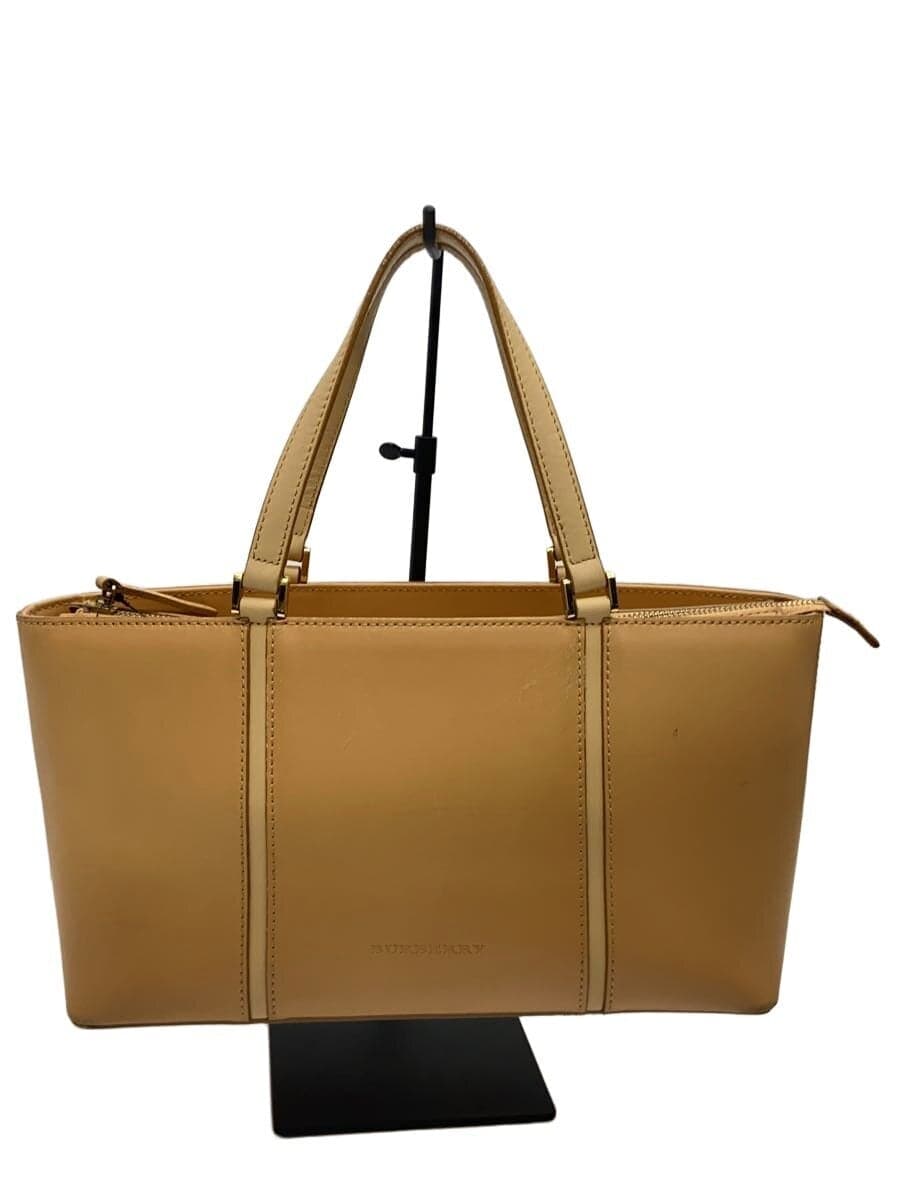 BURBERRY LONDON Handbag Leather BEG Solid