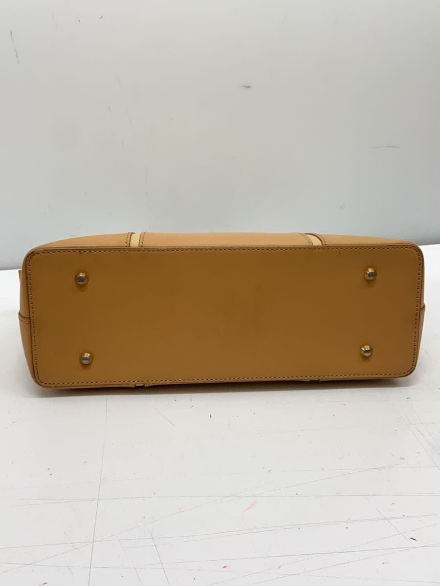 BURBERRY LONDON Handbag Leather BEG Solid 4