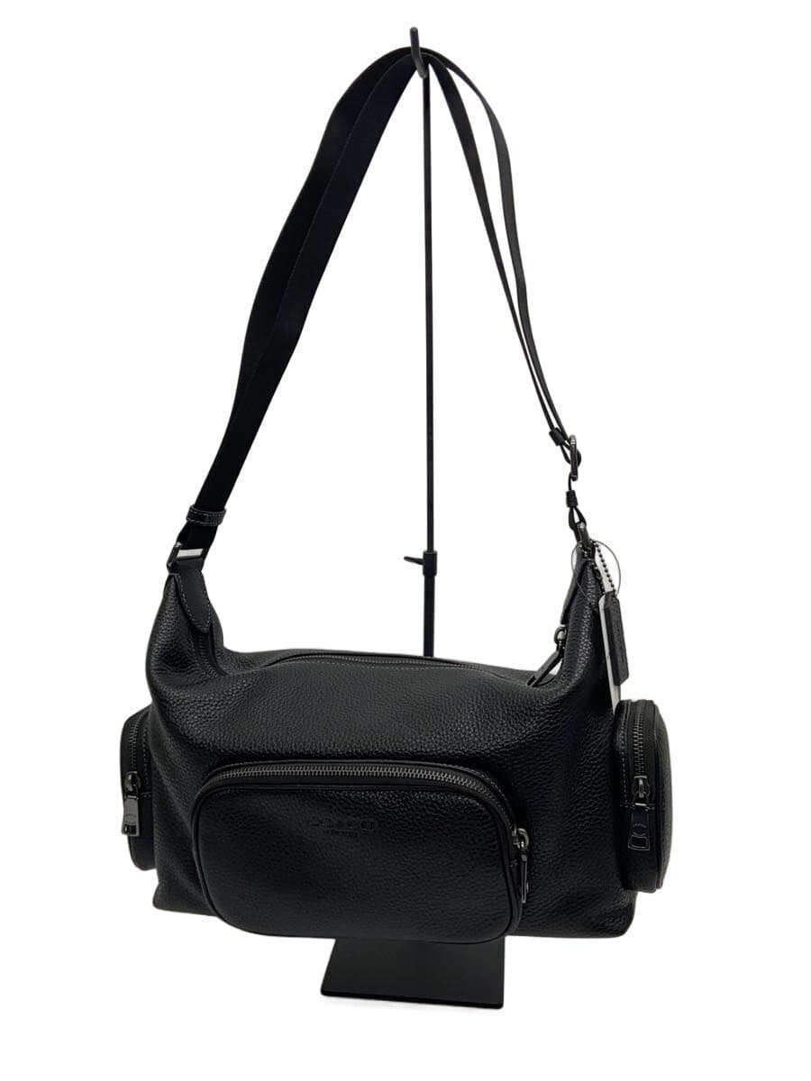 COACH Shoulder Bag Leather Black Plain CCG15