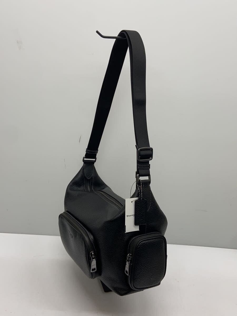 COACH Shoulder Bag Leather Black Plain CCG15 2