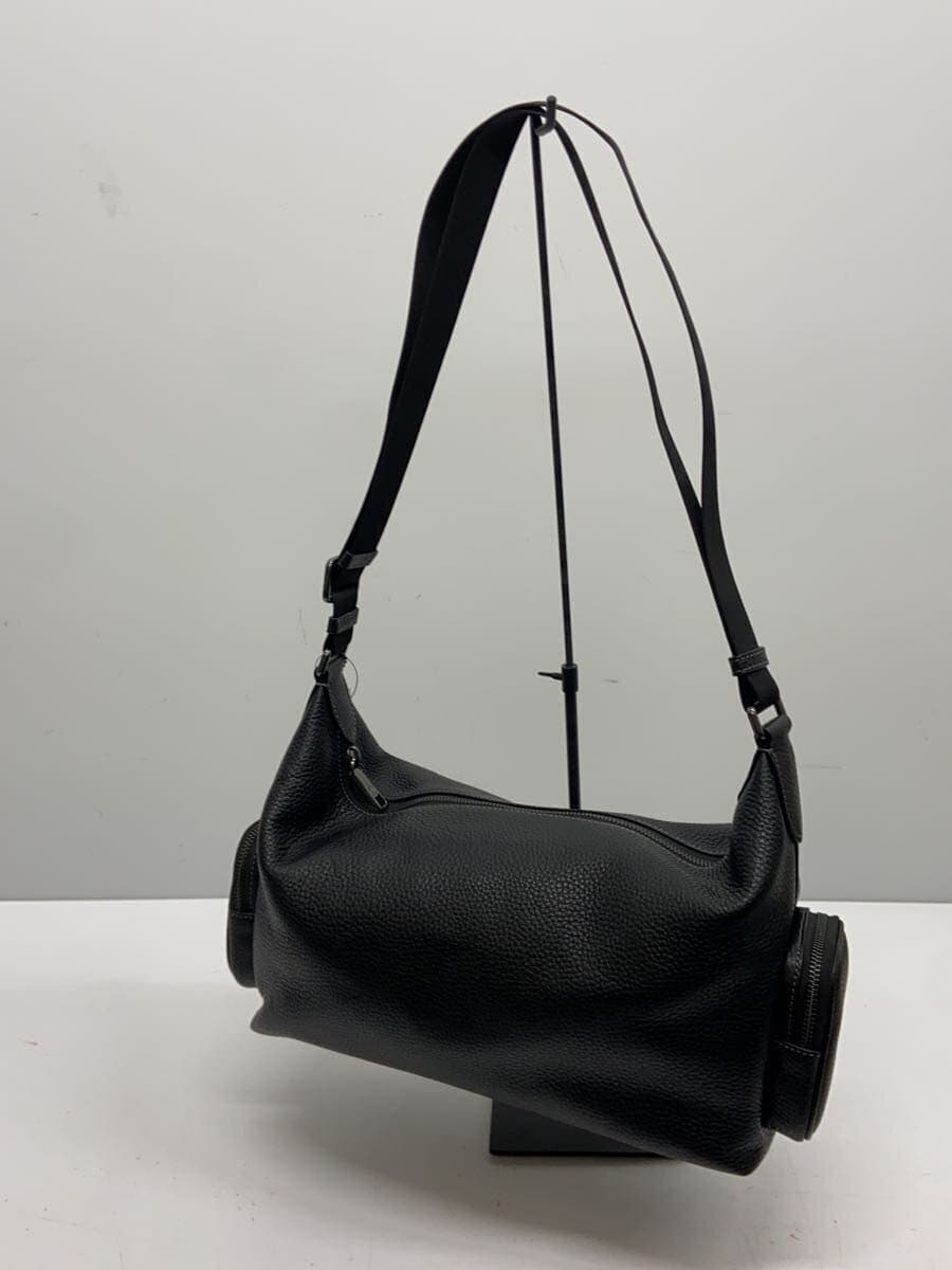 COACH Shoulder Bag Leather Black Plain CCG15 3